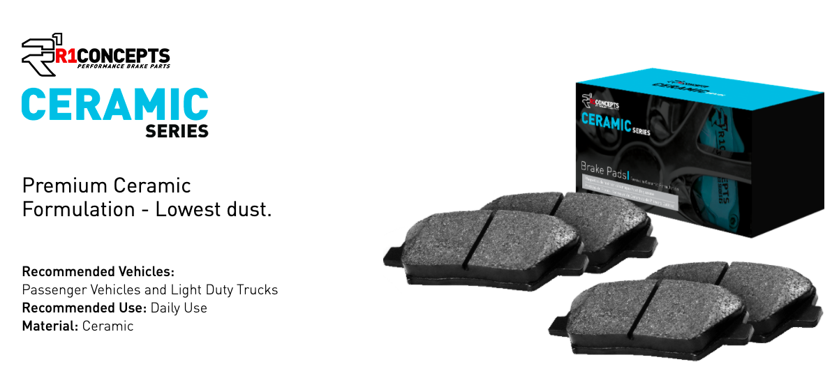 R1 Concepts® (11-14) Mustang GT Ceramic Series Brake Pads (MANUAL TRANSMISSION)