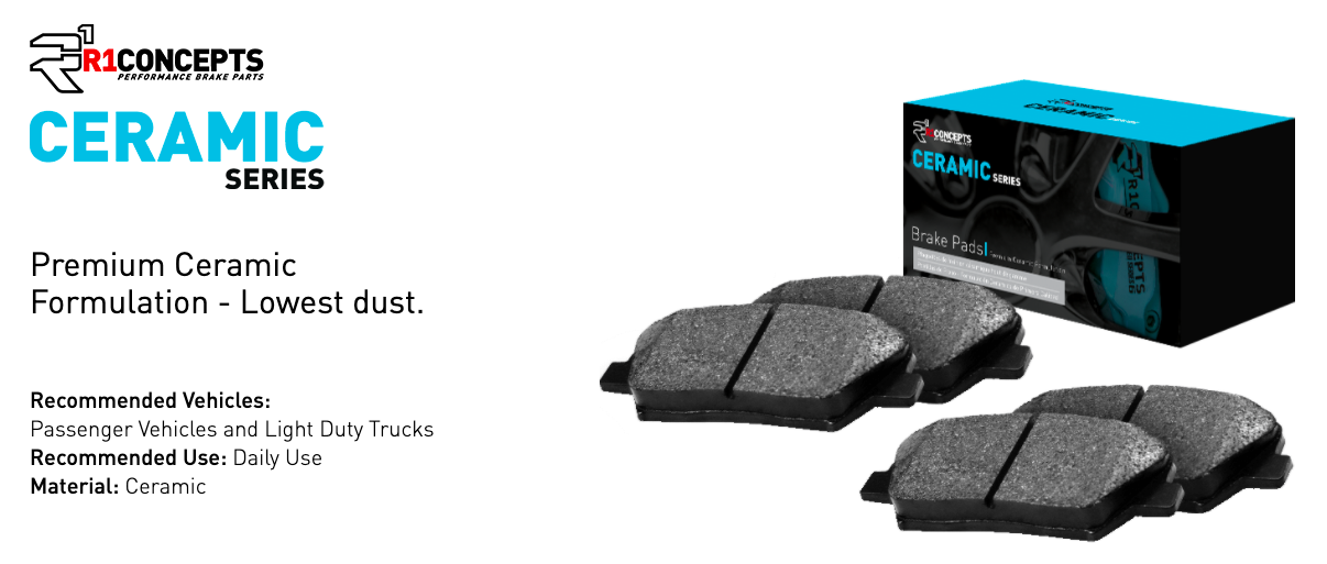 R1 Concepts® (11-14) Mustang GT/Boss 302 Ceramic Series Brake Pads (AUTOMATIC TRANSMISSION)