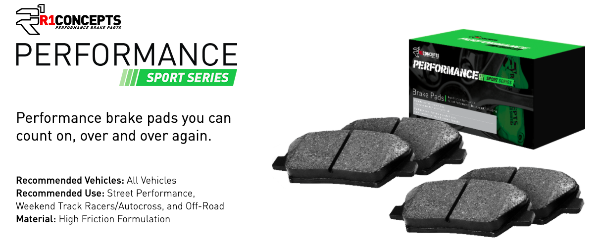 R1 Concepts® (11-14) Mustang GT/Boss 302 Performance Sport Series Brake Pads (AUTOMATIC TRANSMISSION)