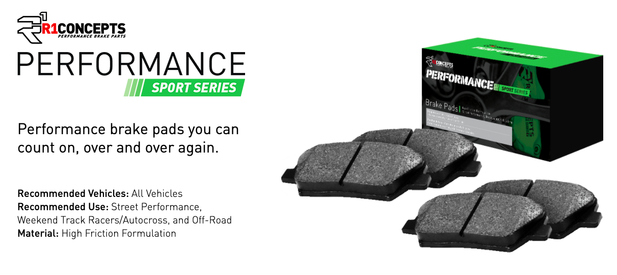 R1 Concepts® (17-19) Corvette Grand Sport Performance Sport Series Brake Pads (IRON ROTORS)