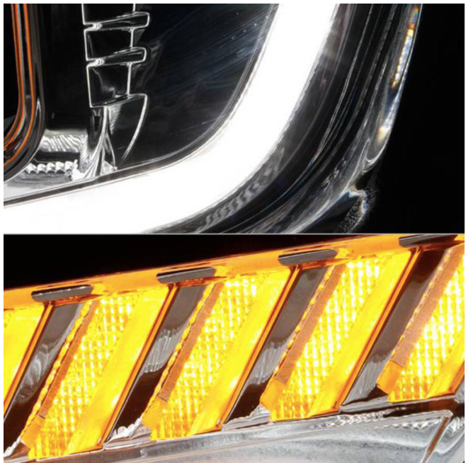 Spyder® (16-18) Camaro 6th Gen Chrome LED DRL Bar Projector Headlights with Sequential Turn Signal