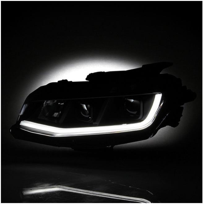 Spyder® (16-18) Camaro 6th Gen Black LED DRL Bar Projector Headlights