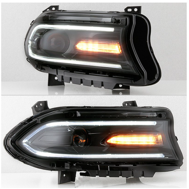 Spyder® (15-23) Dodge Charger Black Factory Style LED DRL Bar Projector Headlight