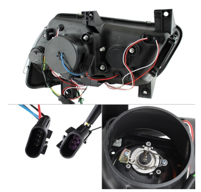 Spyder® (06-14) Charger Black LED DRL Bar Projector Headlights