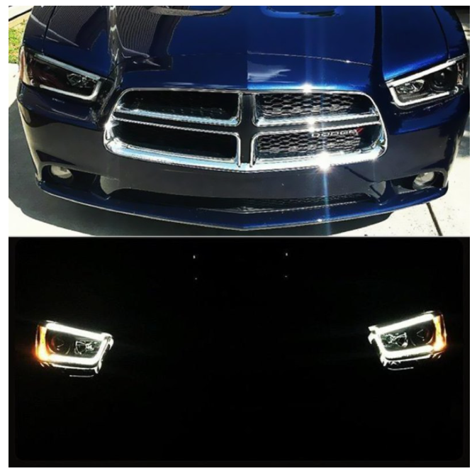 Spyder® (06-14) Charger Black LED DRL Bar Projector Headlights