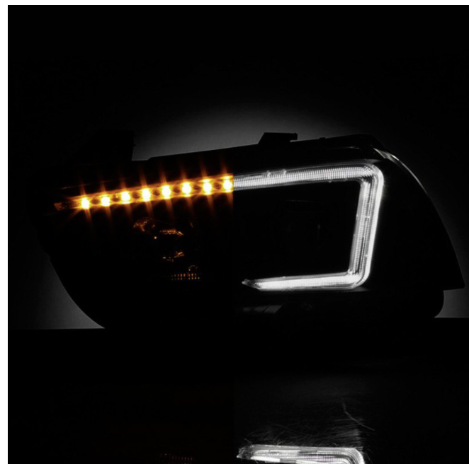 Spyder® (06-14) Charger Black/Smoke LED DRL Bar Projector Headlights (HALOGEN)