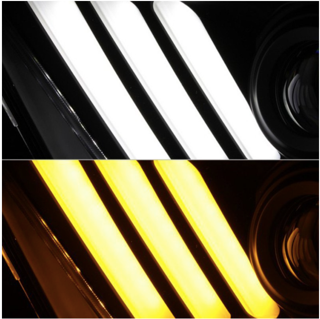 Spyder® (11-14) Mustang Black Sequential LED DRL Bar Projector Headlights (HALOGEN)