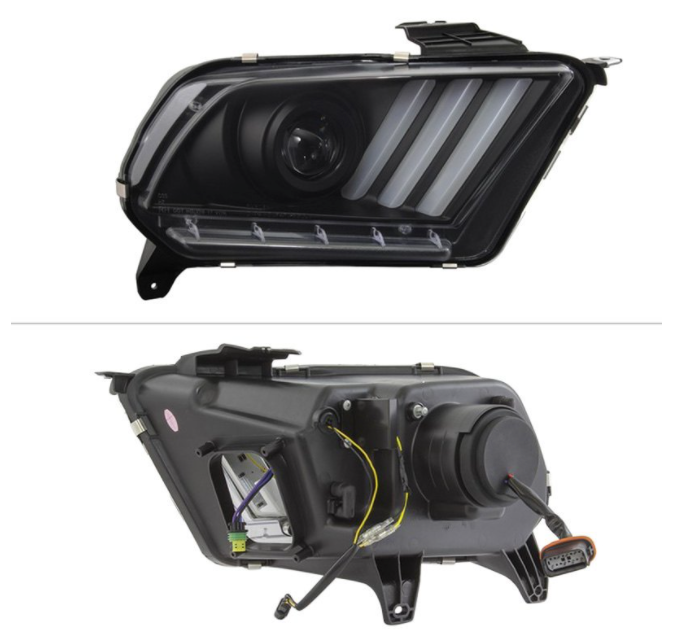 Spyder® (11-14) Mustang Black Sequential LED DRL Bar Projector Headlights (HID/Xenon)