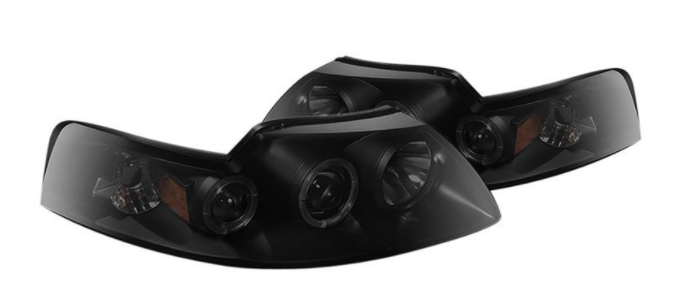 Spyder® (96-04) Mustang Black/Smoke Halo Projector Headlights