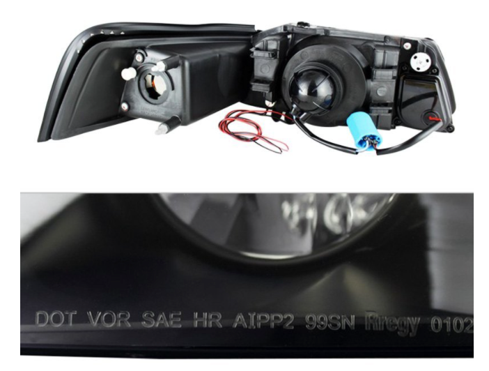 Spyder® (96-04) Mustang Black/Smoke Halo Projector Headlights