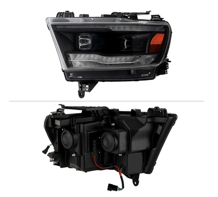 Spyder® (19-23) RAM 1500 5th Gen Black Projector Headlights with Sequential Turn Signal