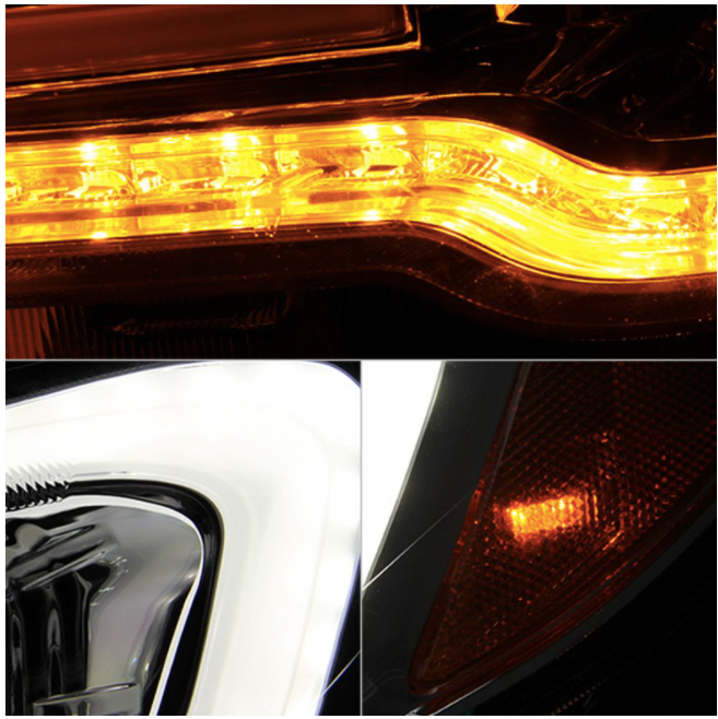 Spyder® (15-21) WRX/STI Chrome LED DRL Bar Projector Headlights (Halogen)