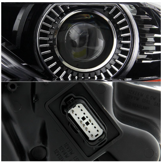 Spyder® (15-23) Mustang S550 Black Factory Style Projector LED Headlight