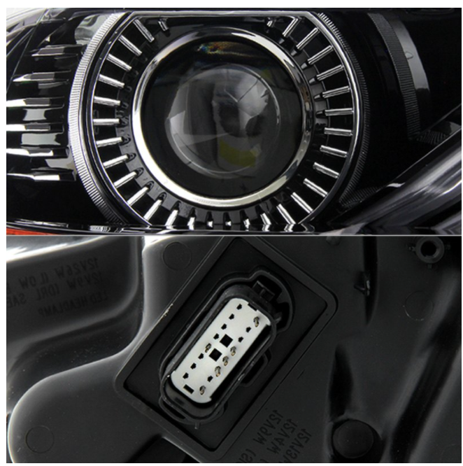 Spyder® (15-23) Mustang S550 Black Factory Style Projector LED Headlight
