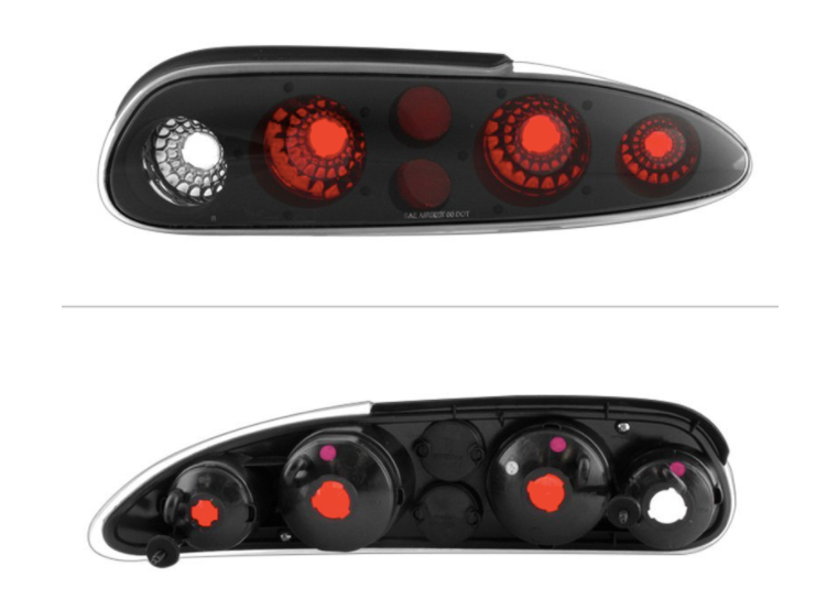 Spyder® (98-02) Chevy Camaro Black/Red Euro Tail Lights