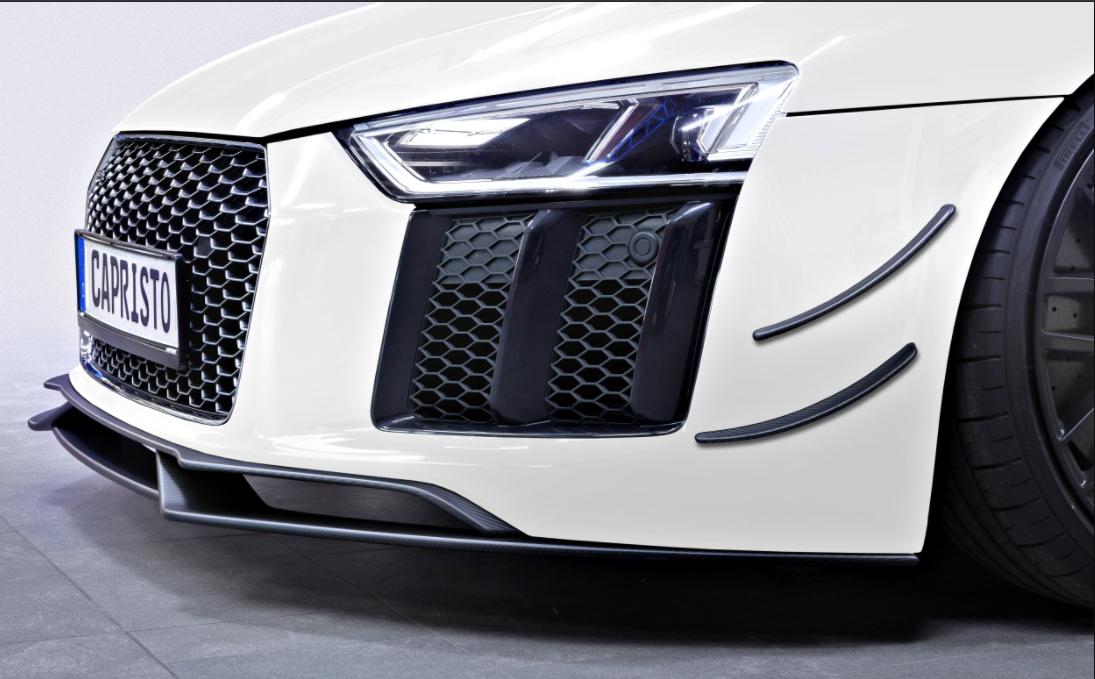 Capristo® (15-23) Audi R8 Carbon Fiber Front Spoiler and Front Fins Set