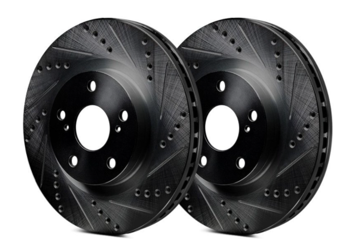 R1 Concepts® (14-21) Subaru WRX eLINE Series Drilled and Slotted Front Brake Kit with OPTIMUM OEp Pads