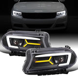 Dodge Charger Head Lights with LED Sequential Turn Signals Halogen