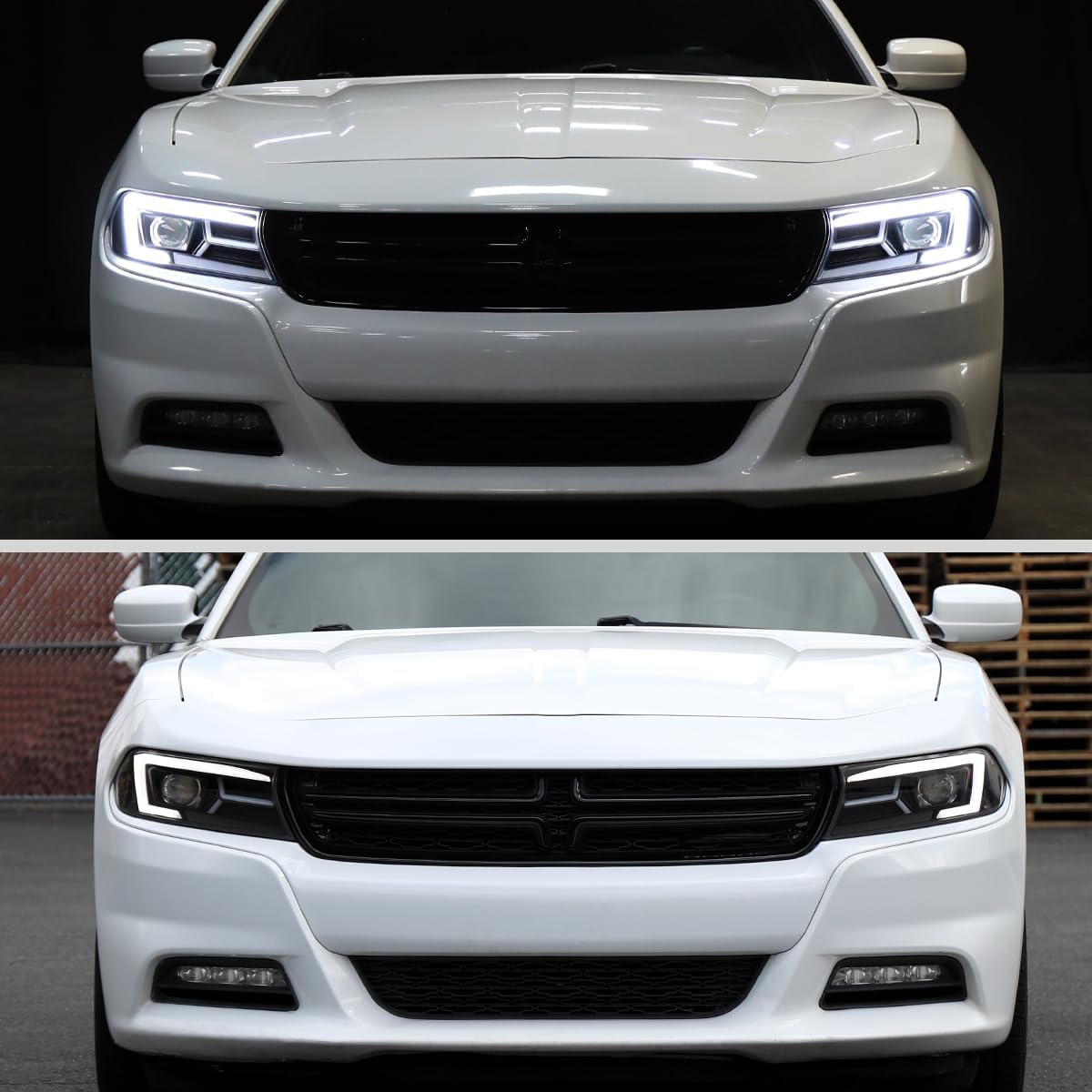 Dodge Charger Head Lights with LED Sequential Turn Signals Halogen