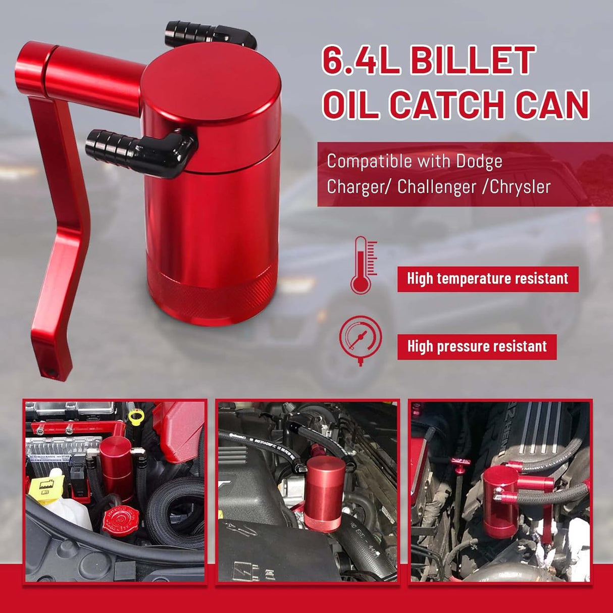 Dodge/Jeep/RAM 5.7L/6.4L HEMI Billet Oil Catch Can Kit (Z-Bracket)