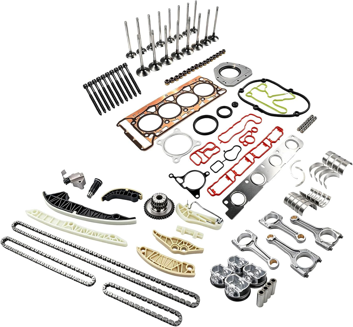 Audi/Volks EA888 2.0L Engine Timing Chains/Pistons/Rods/Valves Kit
