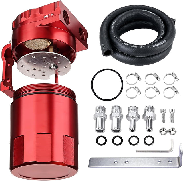 300ML Baffled Oil Can with Breather Filter 5/8" ID 5 FT NBR Fuel Hose
