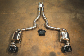Valvetronic Designs®  Ford Mustang GT S650 Valved Sport Cat-Back Exhaust with 4" OD Tips