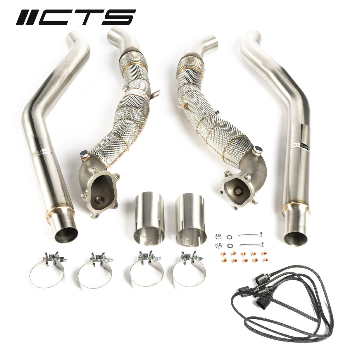 CTS Turbo® (12-19) Audi S6/S7/RS7 C7 4.0L 304SS 3" Downpipe Set with 200 Cell High-Flow Catalytic Converter