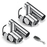2" Dual Electric Exhaust Cutout Remote Kit with One Controller