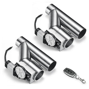 2" Dual Electric Exhaust Cutout Remote Kit with One Controller