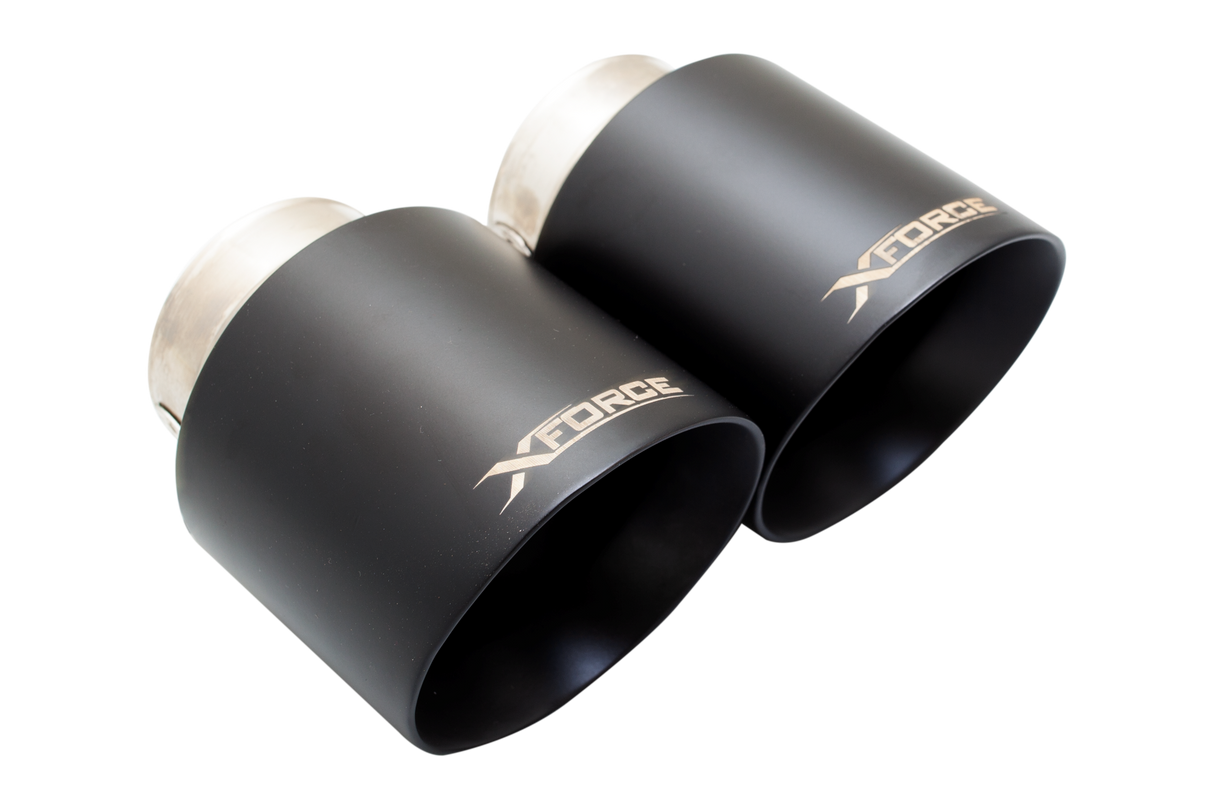 XForce (16-19) BMW M140i F20 Dual 4" OD Black Ceramic Exhaust Tips