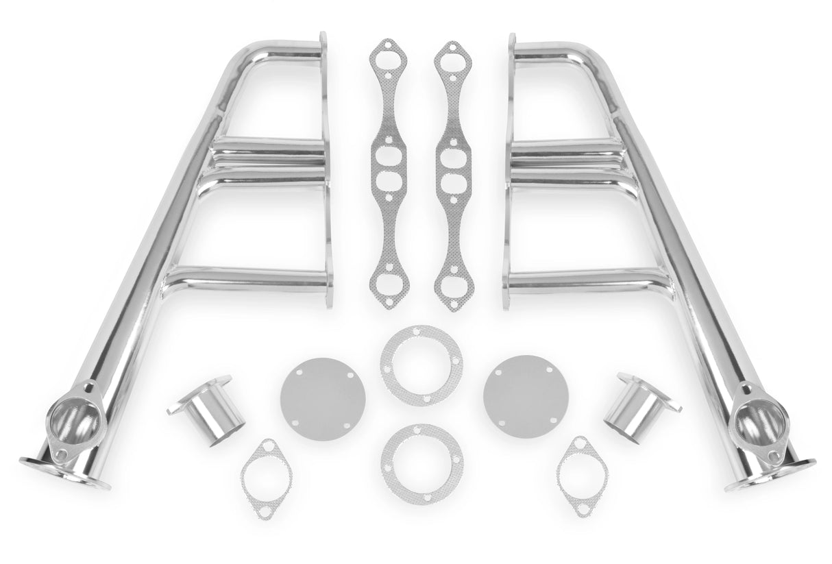 FlowTech #11702-2FLT Small Block Chevy Lakester Chrome Short Tube Headers