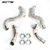 CTS Turbo® (17-20) Mercedes-Benz AMG E63 W213 304SS 2.75" Hi-Flo Catalytic Converters