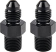-3AN Male Flare to 1/8" NPT Pipe Fitting Adapter Aluminum Straight BK