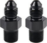 -3AN Male Flare to 1/8" NPT Pipe Fitting Adapter Aluminum Straight BK