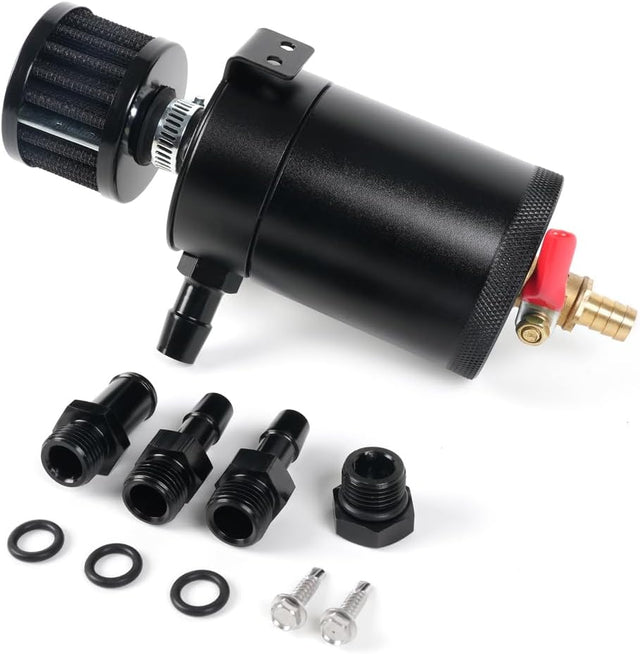 150mL Black Baffled Oil Can with Breather Filter/Drain Valves (2-Port)