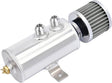 750mL -10AN Silver Baffled Oil Catch Can with Breather Filter (2-Port)