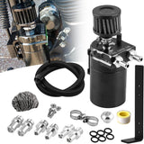Universal 350ml Baffled Oil Catch Can Breather Filter/Mounting Bracket