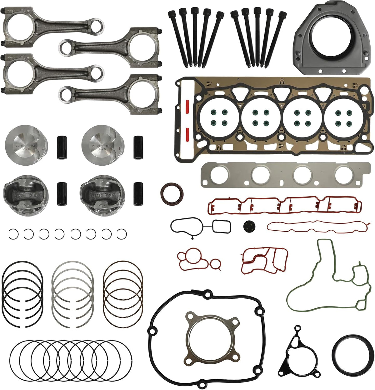Kingman Speed® Audi/Volks Gen 2 EA888 Valvetrain Overhaul Kit (23mm Pistons/Rods)