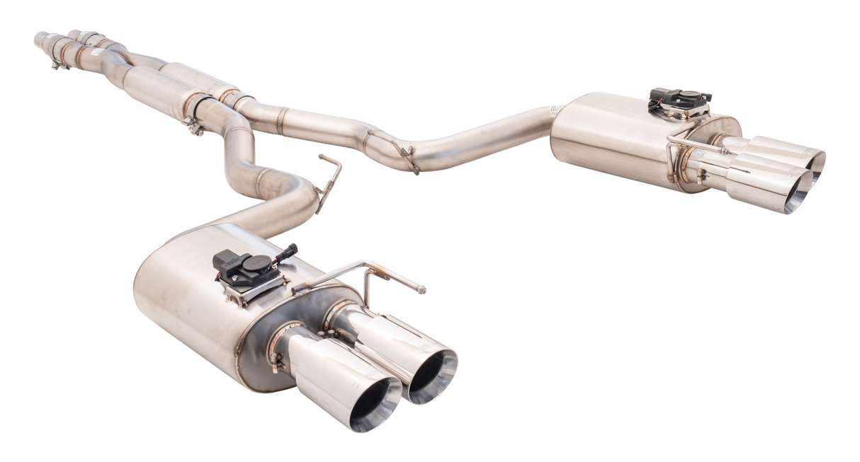 XForce (18-23) Mustang GT S550 Varex Valved Cat-Back Exhaust with Quad 4" OD Tips