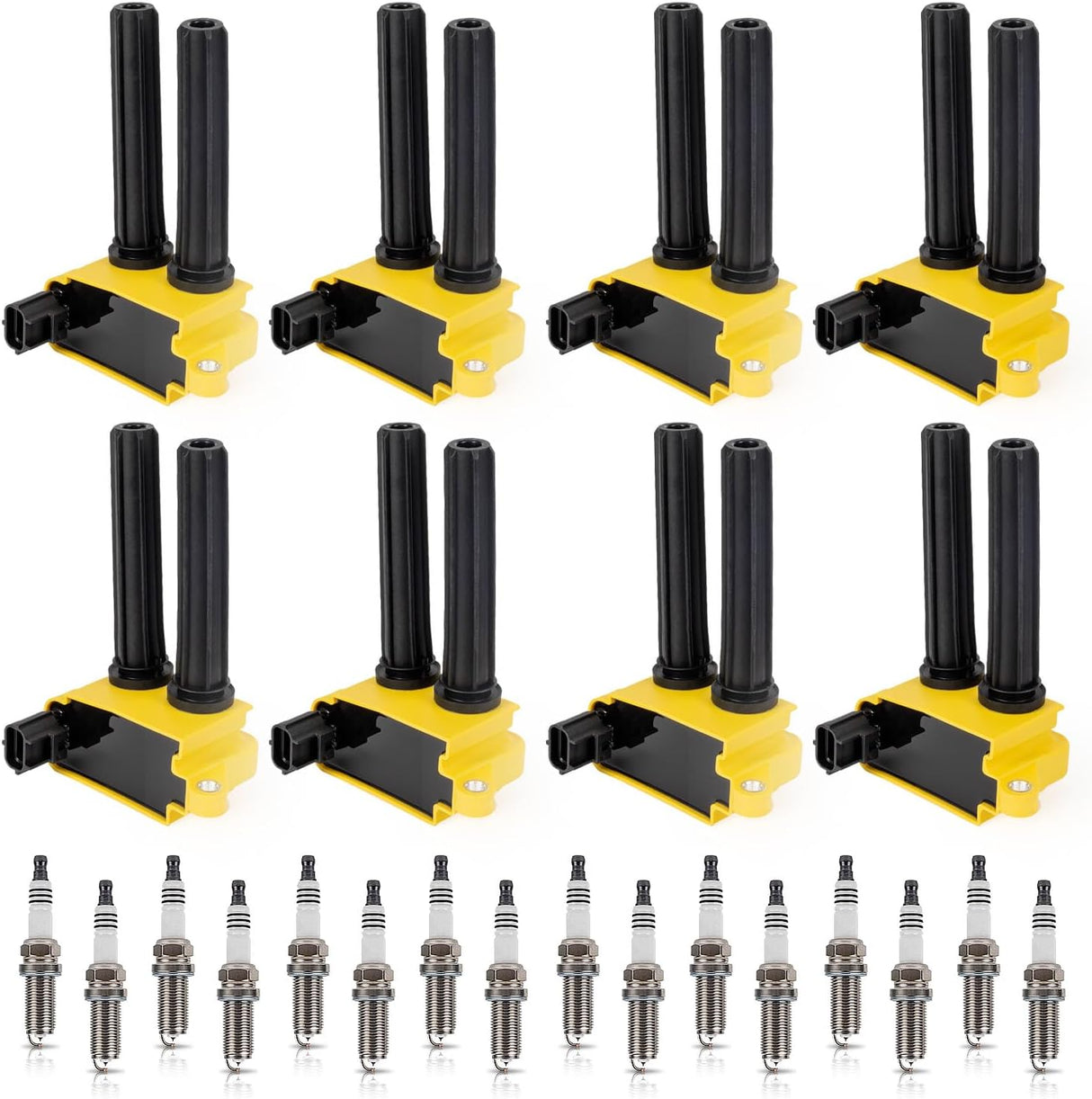 Kingman Speed® OE GEN III HEMI Yellow Ignition Coils with Iridium Spark Plugs (3-Pin / 8-Pack)