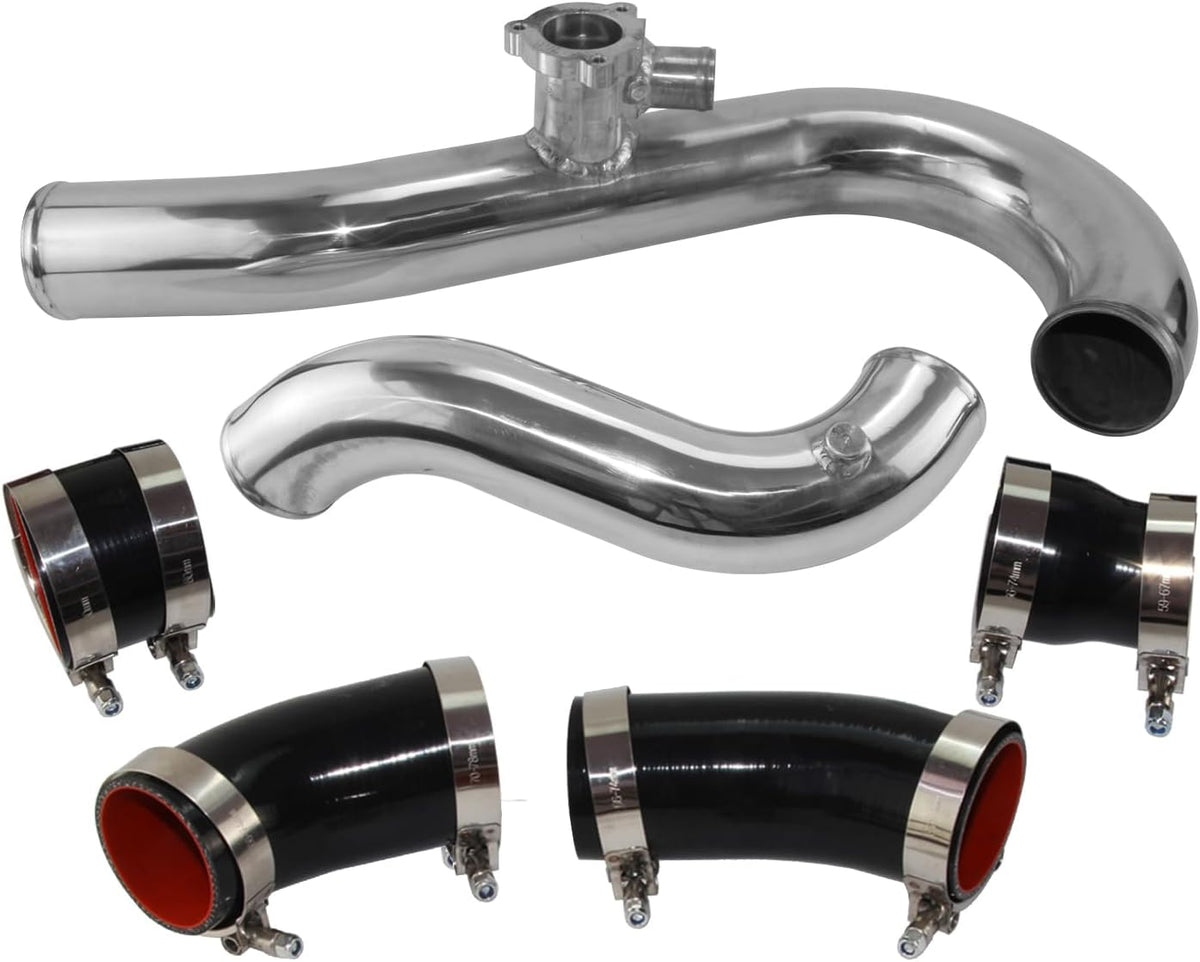 Kingman Speed® (15-23) Ford Mustang 2.3L 2.5" x 2.75" Polished Aluminum Intercooler Pipe Kit
