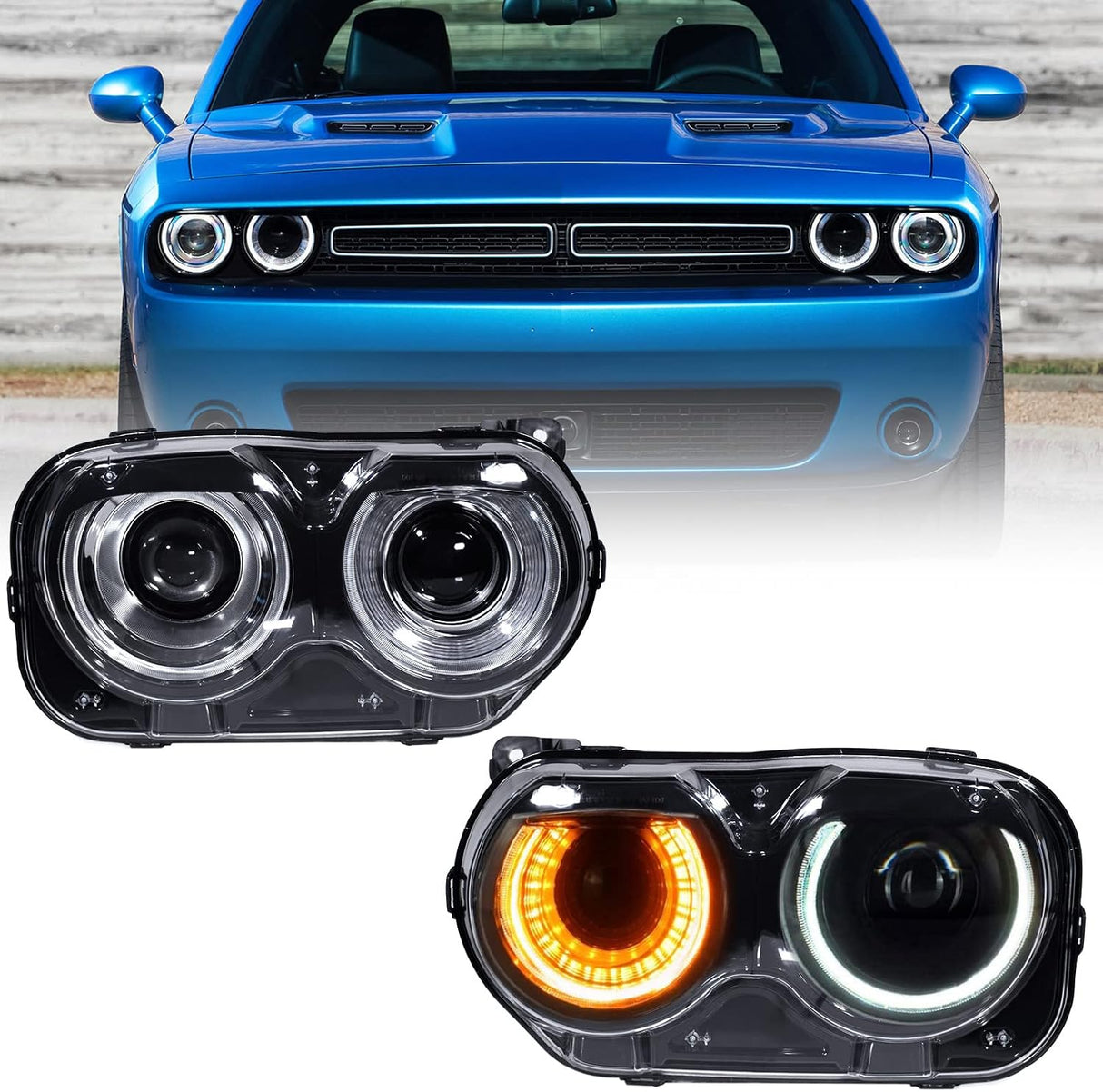 15-23 Dodge Challenger R/T, SXT, SRT, Hellcat, Head Lights Halogen