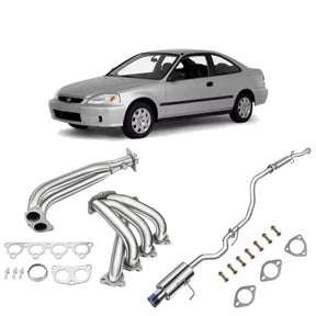 1992-2000 Honda Civic DX/LX 1.6L Cat-Back Exhaust + Header Kit


