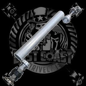 East Coast Driveline® Custom Aluminum Rear Driveshaft with Double Cardan CV Joint at Transfer Case & 4 Bolt Flange Yoke Or Open U-Joint at Rear Differential (High Angle + High HP)