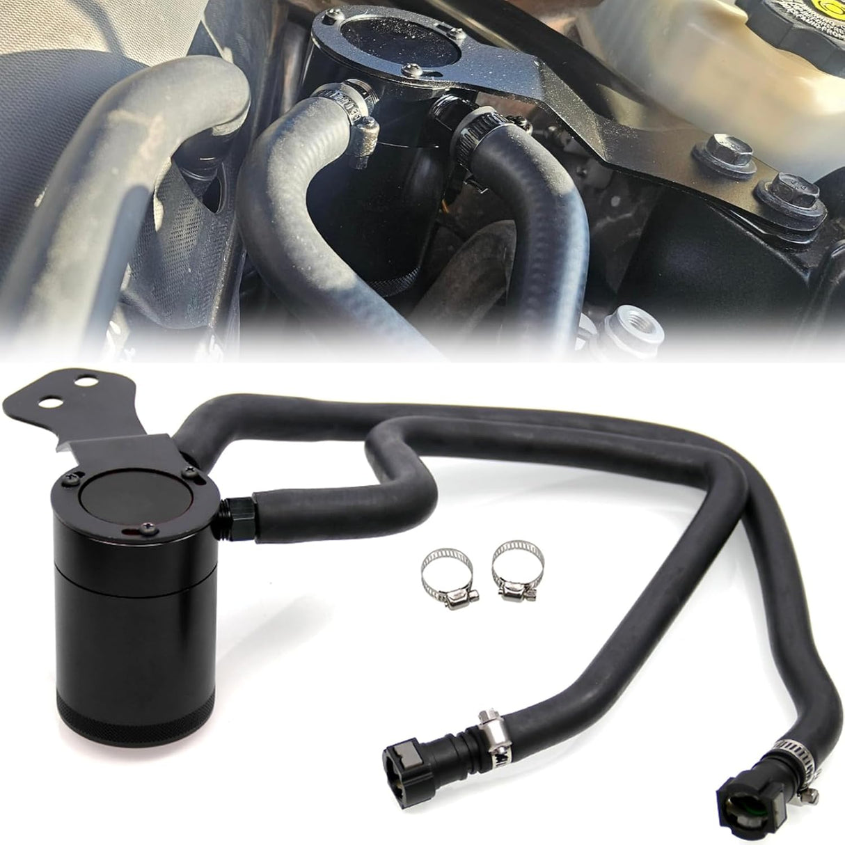 16-24 Chevrolet Camaro 6.2L SS/LT1 2-Port Baffled Oil Catch Can Kit