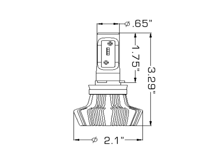 Oracle H16 4000 Lumen LED Headlight Bulbs (Pair) - 6000K