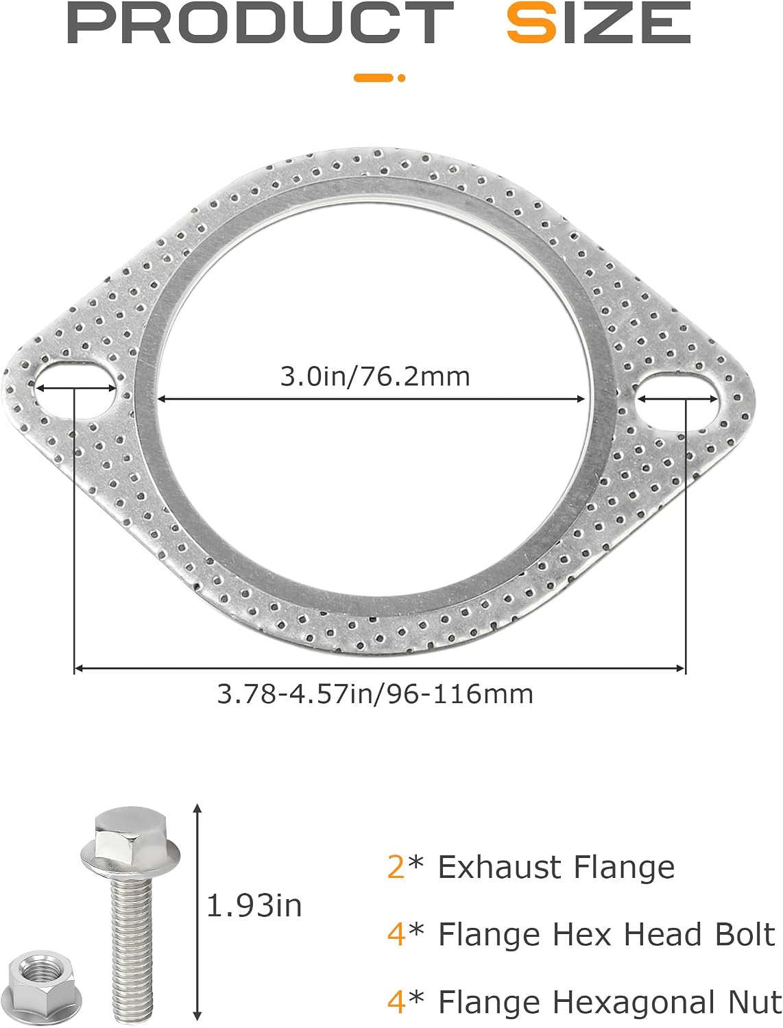 Kingman Speed® Universal 3 inch Diameter Exhaust Flange Gasket Kit

