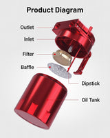 300ML Baffled Oil Can with Breather Filter 5/8" ID 5 FT NBR Fuel Hose