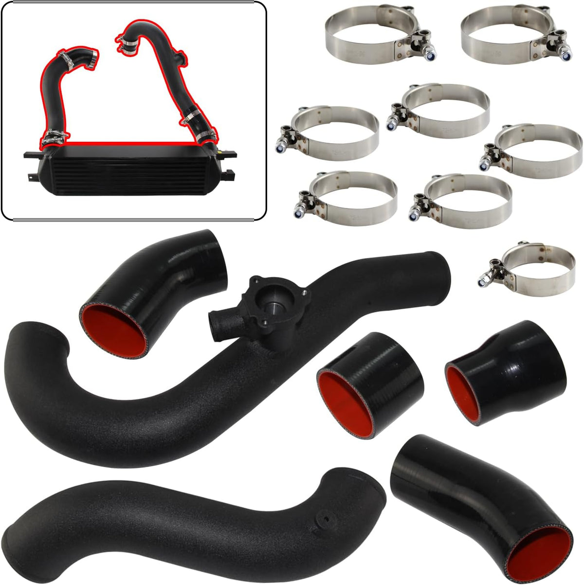 15-23 Ford Mustang EcoBoost 2.3L S550 Aluminum Intercooler Pipe Kit